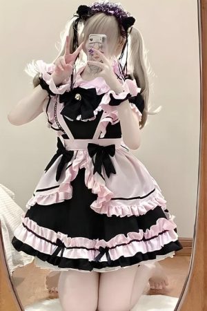 Acubi Fashion Tomboy, Korean Streetwear Fashion Women - Kawaii Anime Mini Dress