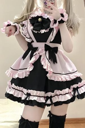 Acubi Fashion Tomboy, Korean Streetwear Fashion Women - Kawaii Anime Mini Dress