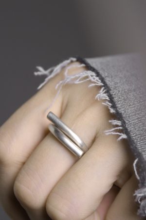 Adjustable Open Brushed Matte Silver Ring for Men and Women, Vintage Minimalist Design, Non-Fish Home Style