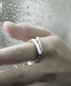 Adjustable Open Brushed Matte Silver Ring for Men and Women, Vintage Minimalist Design, Non-Fish Home Style