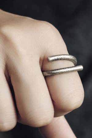 Adjustable Open Brushed Matte Silver Ring for Men and Women, Vintage Minimalist Design, Non-Fish Home Style