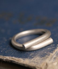 Adjustable Open Brushed Matte Silver Ring for Men and Women, Vintage Minimalist Design, Non-Fish Home Style