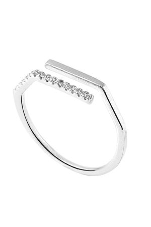 Adjustable Open Cross Ring for Women, Stylish Japanese Light Luxury Geometric Design with Single Diamond Accent