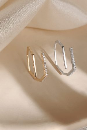 Adjustable Open Cross Ring for Women, Stylish Japanese Light Luxury Geometric Design with Single Diamond Accent
