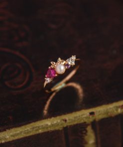 Adjustable Open Finger Gemstone Ring for Women - Light Luxury Fashionable 2025 Versatile Court Style