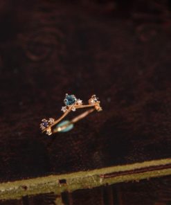 Adjustable Open Finger Gemstone Ring for Women - Light Luxury Fashionable 2025 Versatile Court Style