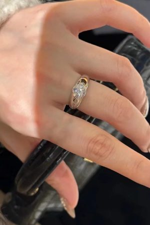 Adjustable Open Ring for Women with Sparkling Zircon, Versatile 2025 Fashion Index Finger Accessory