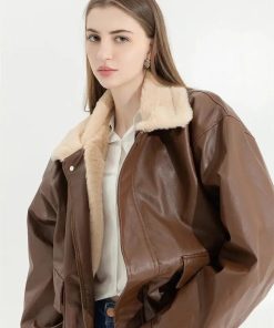 Aesthetic Outfit With Jeans, Aesthetic Fits Y2k - Double-Faced Faux Leather & Fur Jacket