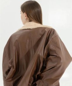 Aesthetic Outfit With Jeans, Aesthetic Fits Y2k - Double-Faced Faux Leather & Fur Jacket