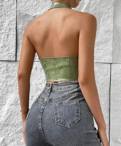 Aesthetic Outfit With Jeans, Fits Grunge Y2k - Tie Front Top