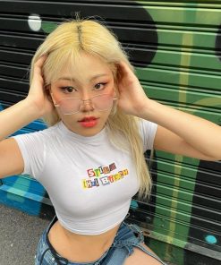 Aesthetic Outfit With Jeans, Grunge Outfits Inspo Girl - Still That B*tch Crop Top