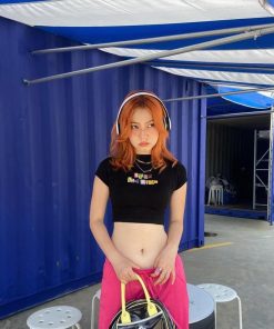 Aesthetic Outfit With Jeans, Grunge Outfits Inspo Girl - Still That B*tch Crop Top