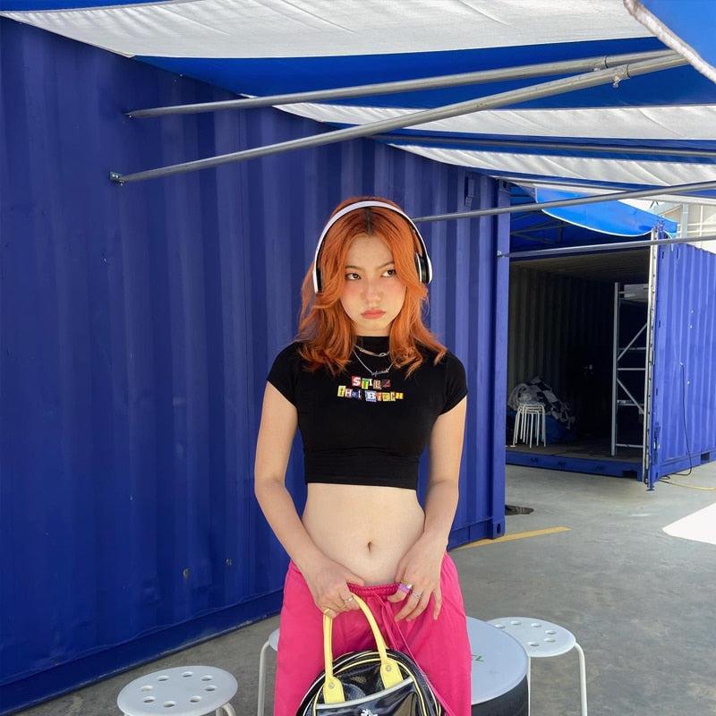 Aesthetic Outfit With Jeans, Grunge Outfits Inspo Girl - Still That B*tch Crop Top Aesthetic Outfit With Jeans, Grunge Outfits Inspo Girl - Still That B*tch Crop Top