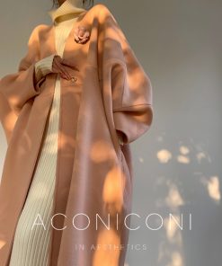 All-Wool Double-Sided Cloak Coat in Pink - High-Quality Winter Outerwear, Stylish and Warm, Perfect for Y2K & 90s Fashion