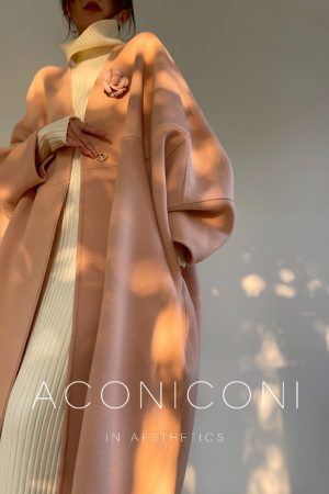 All-Wool Double-Sided Cloak Coat in Pink - High-Quality Winter Outerwear, Stylish and Warm, Perfect for Y2K & 90s Fashion