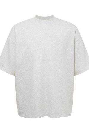 American Minimalist Solid Color Baggy Short Sleeve Tee - Unisex Casual Wear, Effortless Style for Everyday Fashion