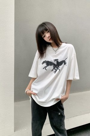 American Retro Casual T-Shirt for Men and Women - Versatile Loose Fit Pure Cotton Short Sleeve Streetwear, 90s Style