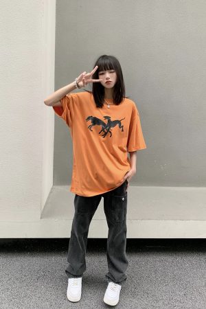 American Retro Casual T-Shirt for Men and Women - Versatile Loose Fit Pure Cotton Short Sleeve Streetwear, 90s Style