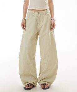 American Retro Deconstructed Wide-Leg Work Pants for Women - Trendy Street Style Slimming Casual Trousers