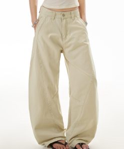 American Retro Deconstructed Wide-Leg Work Pants for Women - Trendy Street Style Slimming Casual Trousers