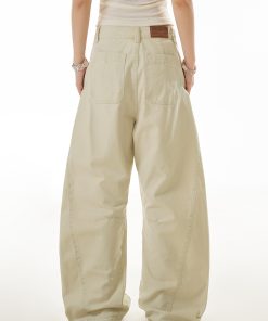 American Retro Deconstructed Wide-Leg Work Pants for Women - Trendy Street Style Slimming Casual Trousers