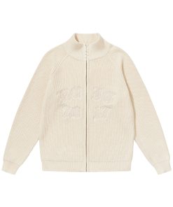 American Retro Gothic Embroidered Knitted Zip-Up Sweater Cardigan for Women - Vintage Style Outerwear