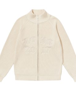 American Retro Gothic Embroidered Knitted Zip-Up Sweater Cardigan for Women - Vintage Style Outerwear