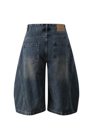 American Retro High Street Baggy Curved Knife Pants - Loose Wide-Leg Denim Cropped Trousers for Cool Guys, Y2K Street Style