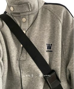 American Retro Patchwork Stand Collar Casual Pullover Sweatshirt for Men & Women - Vintage Raglan Sleeve Couple Jacket, Spring Autumn Trend