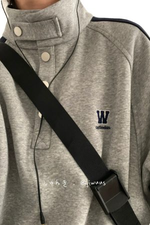 American Retro Patchwork Stand Collar Casual Pullover Sweatshirt for Men & Women - Vintage Raglan Sleeve Couple Jacket, Spring Autumn Trend