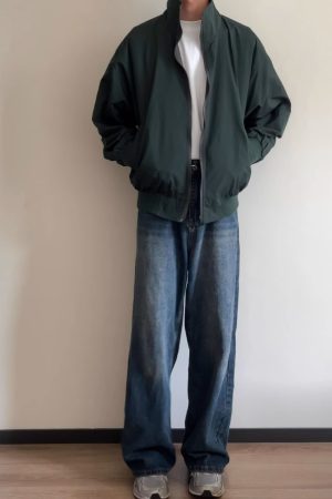 American Retro Reversible Stand-Collar Cardigan Jacket for Men & Women - Spring Autumn Loose Versatile Workwear Coat