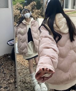 American Retro Star Thickened Couple Puffer Jacket - Unisex Winter Cotton Coat for Men and Women, Trendy 2025 Style