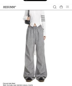 American Retro Wide-Leg Cargo Pants for Women - Trendy Loose Straight Casual Jazz Dance Pants