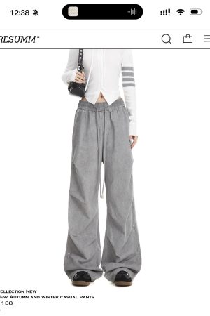 American Retro Wide-Leg Cargo Pants for Women - Trendy Loose Straight Casual Jazz Dance Pants