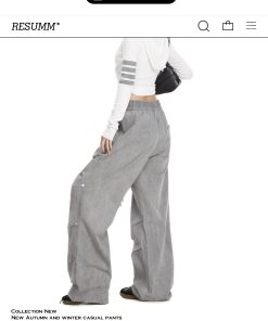 American Retro Wide-Leg Cargo Pants for Women - Trendy Loose Straight Casual Jazz Dance Pants