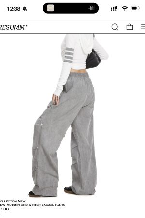American Retro Wide-Leg Cargo Pants for Women - Trendy Loose Straight Casual Jazz Dance Pants