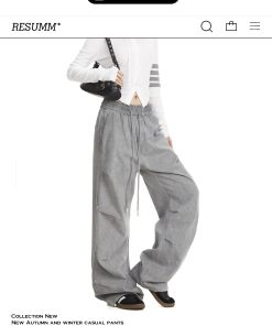 American Retro Wide-Leg Cargo Pants for Women - Trendy Loose Straight Casual Jazz Dance Pants