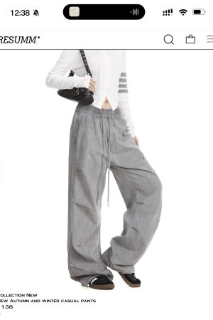 American Retro Wide-Leg Cargo Pants for Women - Trendy Loose Straight Casual Jazz Dance Pants