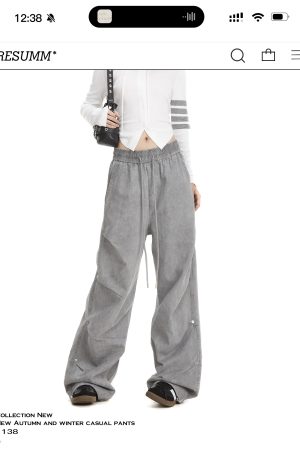 American Retro Wide-Leg Cargo Pants for Women - Trendy Loose Straight Casual Jazz Dance Pants