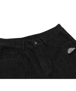 American Street Style Patchwork Camouflage Denim Capri Pants - Trendy 2025 Summer Shorts for Y2K Fashion Lovers