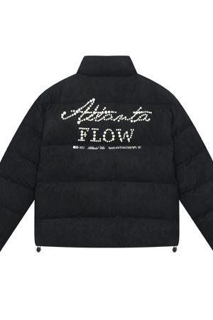 American-Style Minimalist Pearl Embroidery Suede Graphene Warm Cotton Jacket - Casual Chic Fashion for Year-Round Style