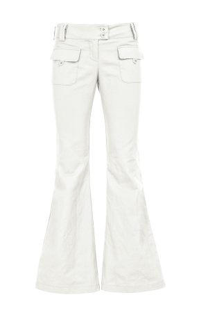 American Vintage Distressed Low Waist Casual Pants - Multi-Pocket Woven Straight Leg Trousers for Street Style Fashion