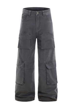 American Vintage Multi-Pocket Wide-Leg Jeans - 2025 Summer Casual Loose Pants for Work & Everyday Wear