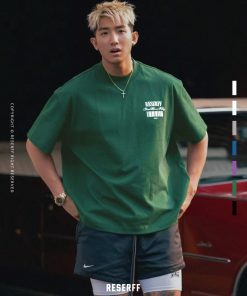 American Vintage Short Sleeve Heavyweight Loose Fit Printed Top - Trendy Streetwear, Casual 90s Inspired Fashion T-Shirt