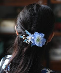 Ancient Style Blue Hairpin Headdress for Women - Fairy Tang Costume Clip Accessory for Qipao and Traditional Looks