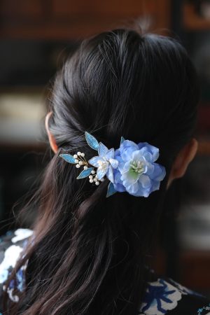Ancient Style Blue Hairpin Headdress for Women - Fairy Tang Costume Clip Accessory for Qipao and Traditional Looks