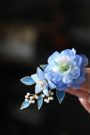 Ancient Style Blue Hairpin Headdress for Women - Fairy Tang Costume Clip Accessory for Qipao and Traditional Looks