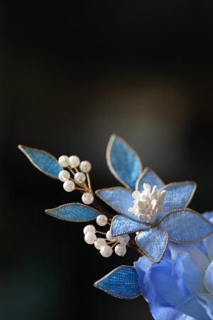 Ancient Style Blue Hairpin Headdress for Women - Fairy Tang Costume Clip Accessory for Qipao and Traditional Looks