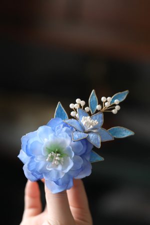 Ancient Style Blue Hairpin Headdress for Women - Fairy Tang Costume Clip Accessory for Qipao and Traditional Looks