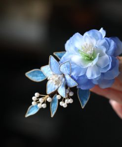 Ancient Style Blue Hairpin Headdress for Women - Fairy Tang Costume Clip Accessory for Qipao and Traditional Looks